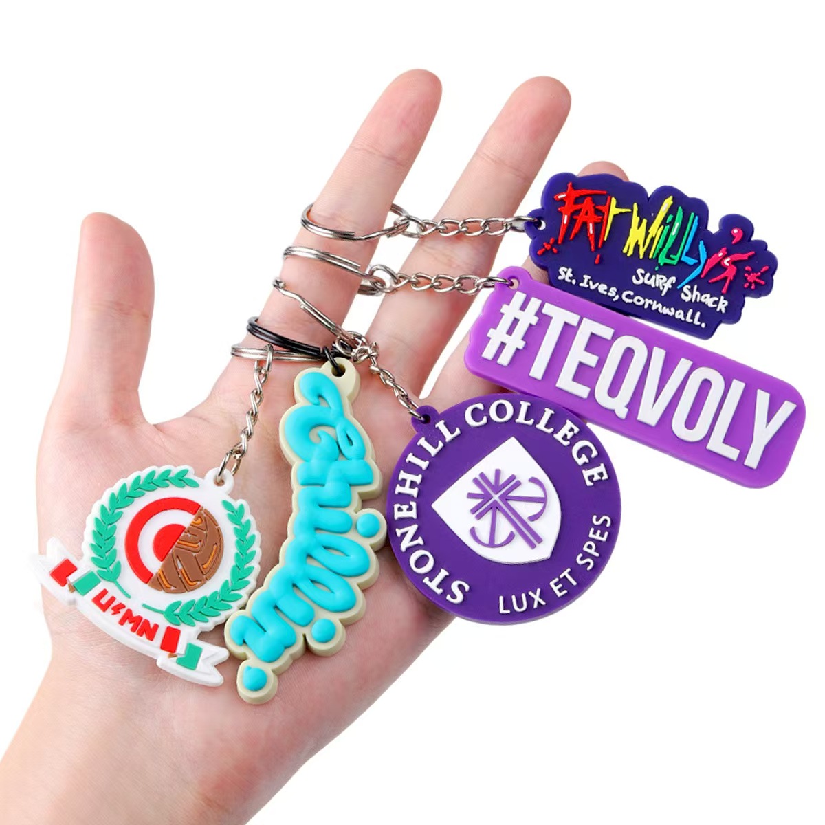 Flat Rubber Novelty Keychain