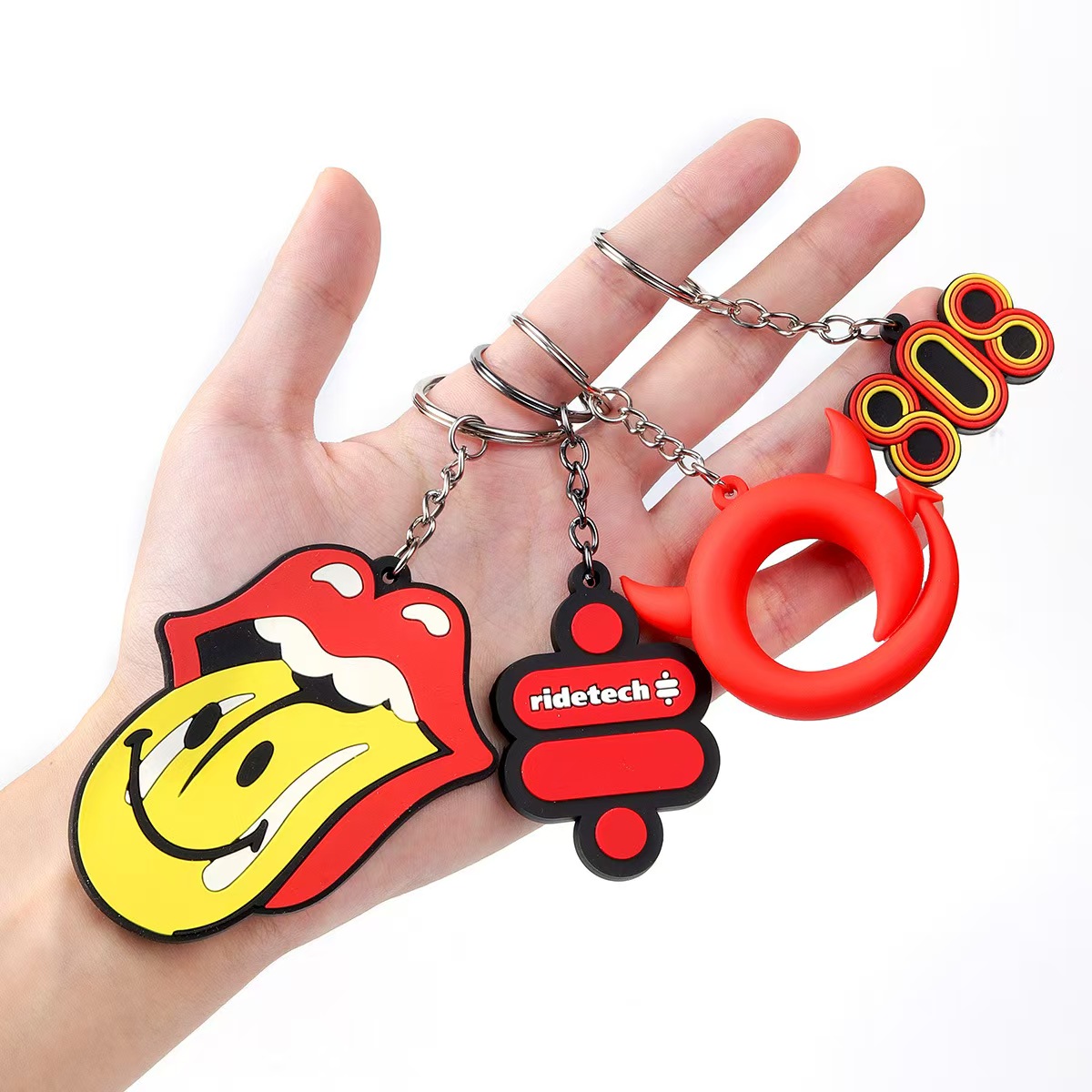 Embossed Text PVC Keychain